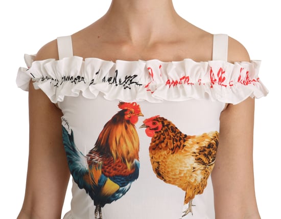 Vestido Midi con Estampado de Pollos y Volantes en Capas - Image 5