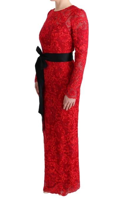 Vestido Maximal Rojo de Encaje Dolce Gabbana - Image 2