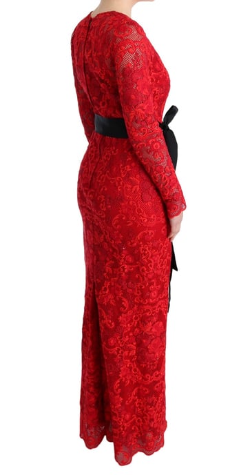 Vestido Maximal Rojo de Encaje Dolce Gabbana - Image 4