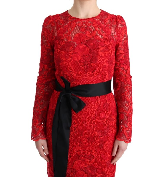 Vestido Maximal Rojo de Encaje Dolce Gabbana - Image 5