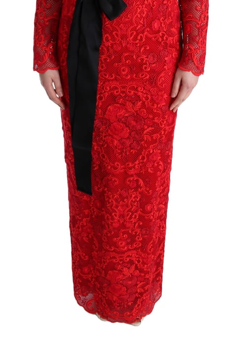 Vestido Maximal Rojo de Encaje Dolce Gabbana - Image 6