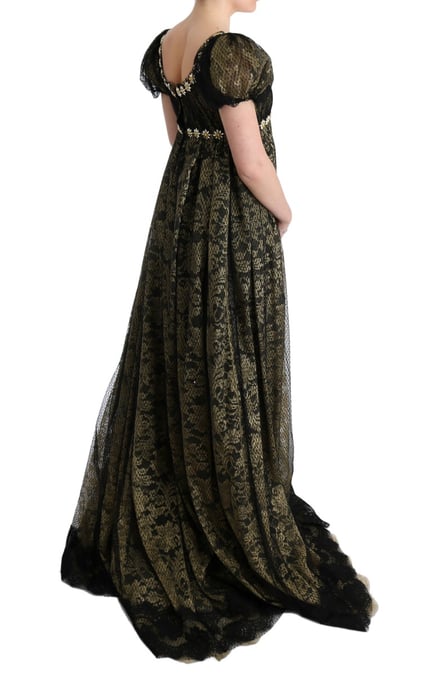 Vestido de Noche de Encaje con Margaritas Bordadas - Image 4