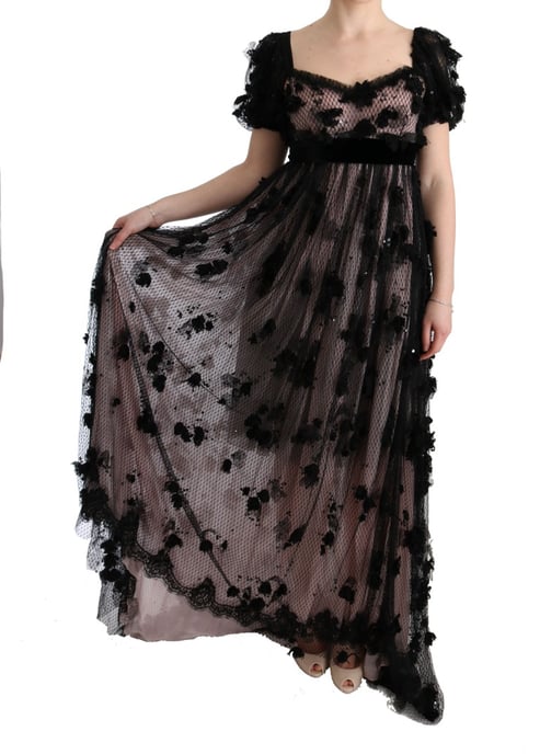 Vestido de Manga Larga con Apliques Florales - Image 2
