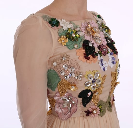 Vestido Largo de Manga Larga con Adornos Florales - Image 6