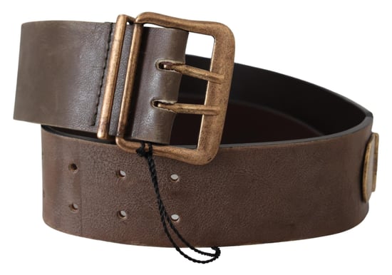 Cinturón de Cuero Marrón Ancho con Hebilla de Bronce de Ermanno Scervino - Image 2