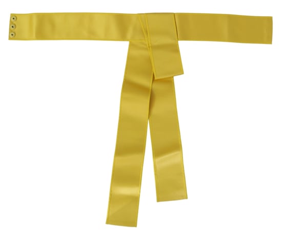 Cinturón de Seda Amarillo con Cierre a Presión Ancho de Dolce & Gabbana - Image 3