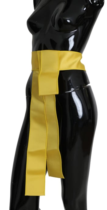 Cinturón de Seda Amarillo con Cierre a Presión Ancho de Dolce & Gabbana - Image 4