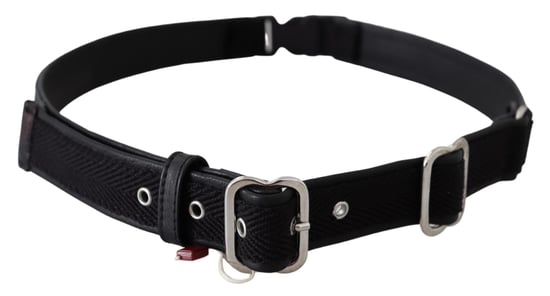 Cinturón de Cuero Negro GF Ferre con Hebilla de Metal Cromado Plateado - Image 3