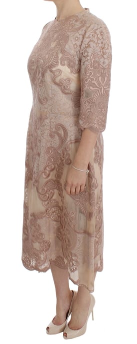 Vestido Midi de Encaje con Mangas de 34 Pulgadas - Image 2