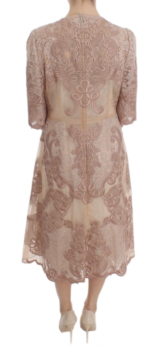 Vestido Midi de Encaje con Mangas de 34 Pulgadas - Image 3