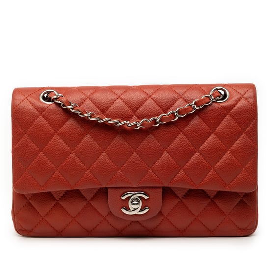 Clutch Doble Pliegue Clásico de Caviar Mediano de Segunda Mano - Image 1