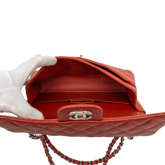 Clutch Doble Pliegue Clásico de Caviar Mediano de Segunda Mano - Image 4