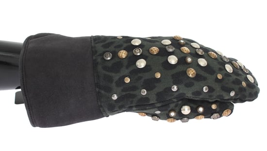 Guantes con Estampado de Leopardo y Studs - Image 1