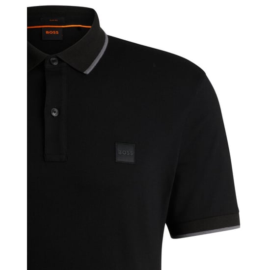 Polo de manga corta BOSS Orange Passertip para hombre con cuello de contraste - Image 2