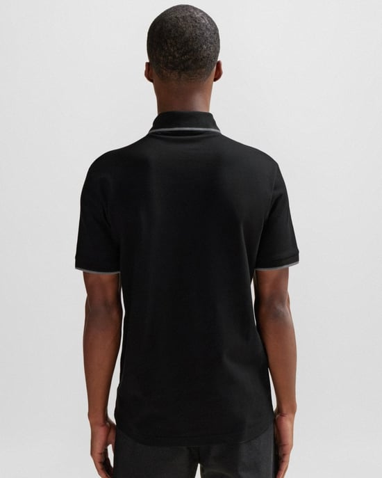 Polo de manga corta BOSS Orange Passertip para hombre con cuello de contraste - Image 4