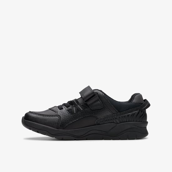 Zapatos de cuero negro para niños Clowder Stripe - Image 6