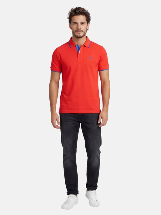 Polo para hombre U.S. Polo Assn. de algodón con detalles en contraste - Image 4