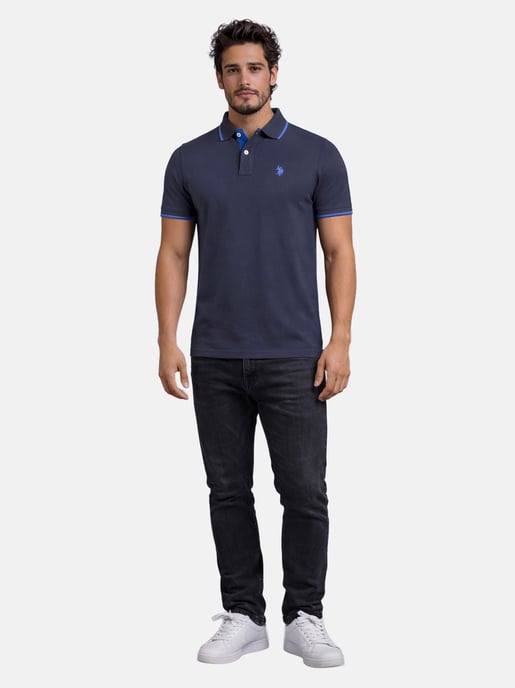Polo para hombre U.S. Polo Assn. de algodón con detalles en contraste - Image 4
