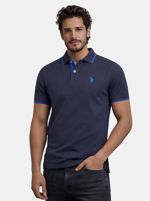 Polo para hombre U.S. Polo Assn. de algodón con detalles en contraste - Image 5