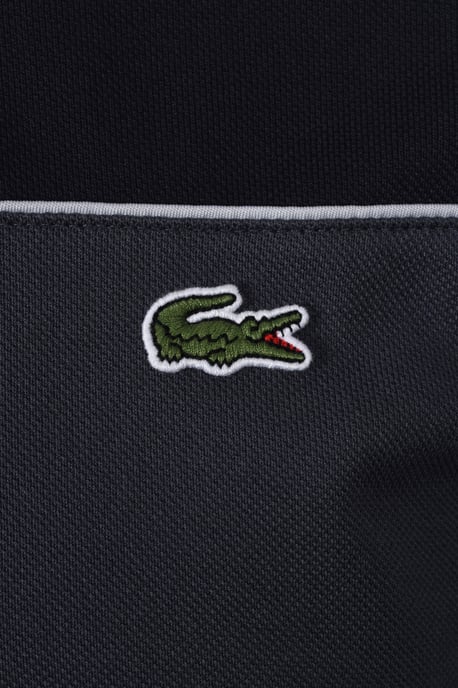 LACOSTE BLOCK COLOUR POLO SHIRT BLACKBIRD/GRAPE - Image 3