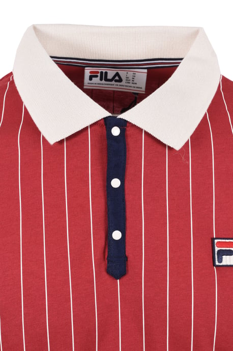 FILA CLASSIC BB1 STRIPED POLO GARNET/GARDENIA/FILA NAVY - Image 2