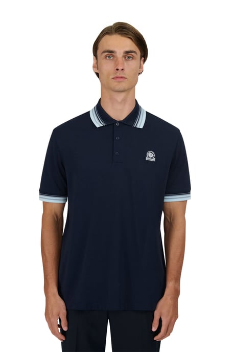 SANDBANKS GRADIENT RIB POLO NAVY - Image 2