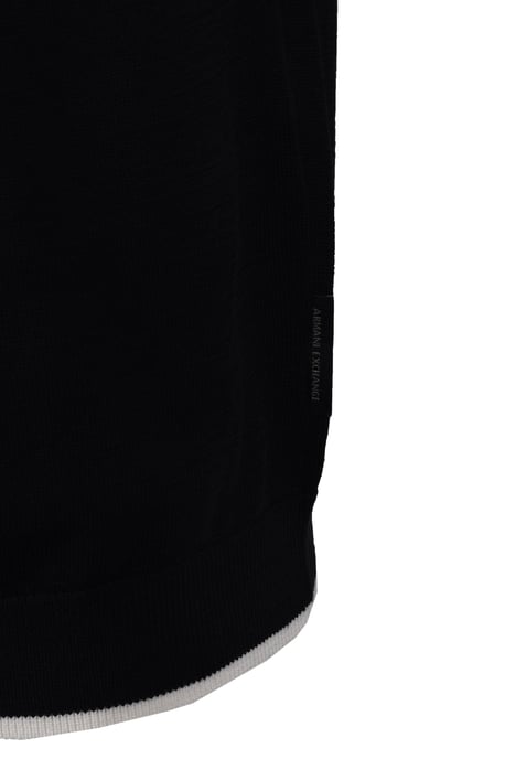 ARMANI EXCHANGE KNITTED POLO SHIRT BLACK - Image 3