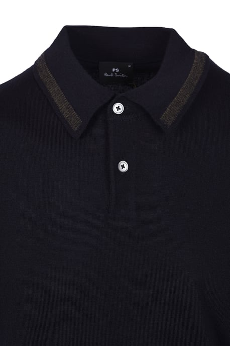 PAUL SMITH MERINO SWEATER SS POLO NAVY - Image 2