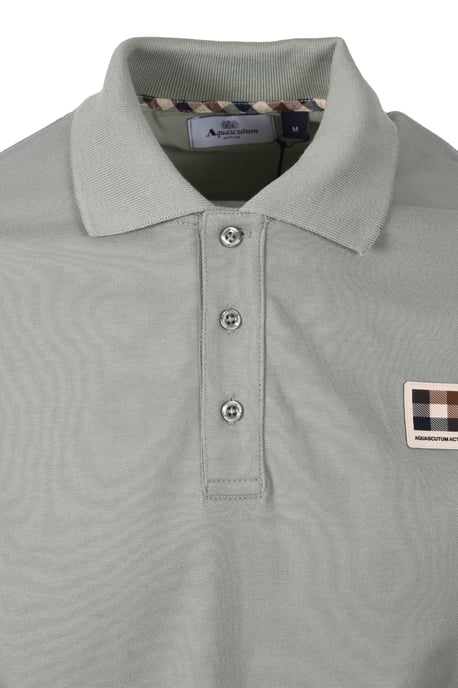 AQUASCUTUM CHECK POLO SHIRT SALVIA - Image 2