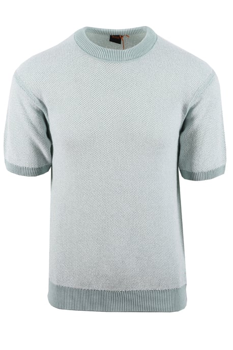 Boss Orange KANTONIO KNITTED T-SHIRT TURQUOISE - Image 1