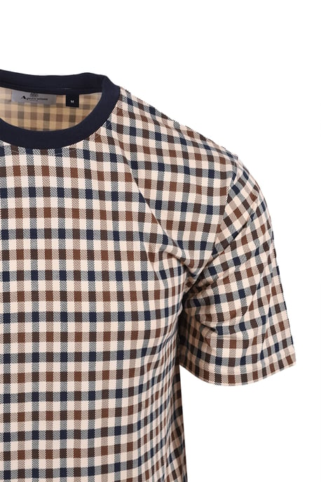 AQUASCUTUM  CLUB CHECK T-SHIRT NAVY - Image 2