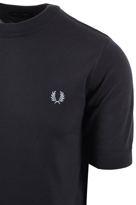 FRED PERRY COTTON KNITTED T-SHIRT ANCHOR GREY - Image 2