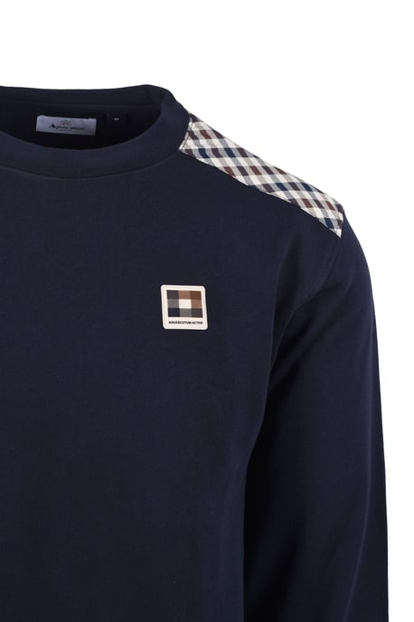 AQUASCUTUM LAMINA CREWNECK SWEATSHIRT NAVY - Image 2