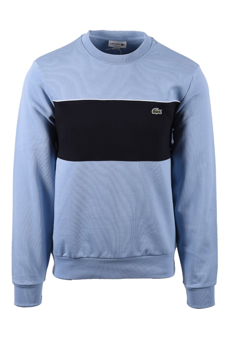 LACOSTE COLOUR BLOCK CREWNECK SWEATSHIRT BLUE NAVY - Image 1