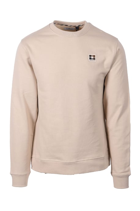AQUASCUTUM BADGE CREWNECK SWEATSHIRT BEIGE - Image 1