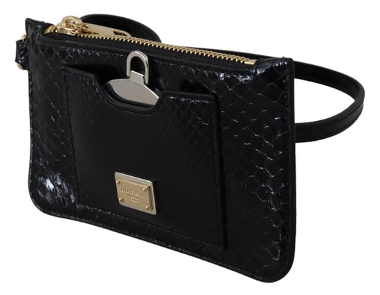 Monedero de piel negra Dolce & Gabbana con muñequera, espejo y billetera Agnese - Image 2