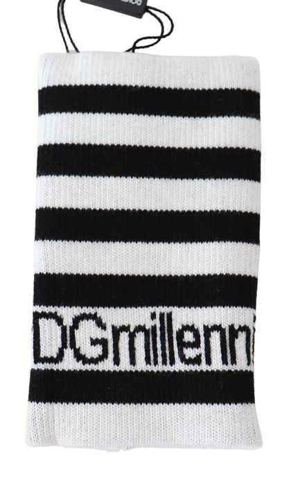 Pulsera envolvente de lana DGMillennials en negro y blanco de Dolce & Gabbana - Image 2