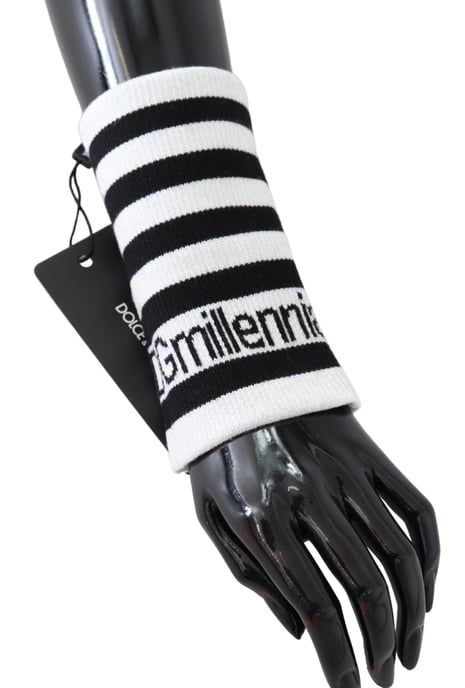 Pulsera envolvente de lana DGMillennials en negro y blanco de Dolce & Gabbana - Image 5