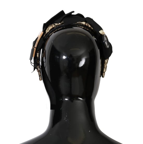 Diadema de cabello marrón con cristal transparente de Dolce & Gabbana - Image 3