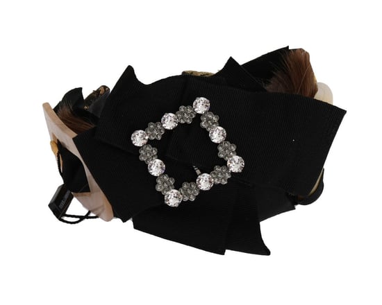 Diadema de cabello marrón con cristal transparente de Dolce & Gabbana - Image 4