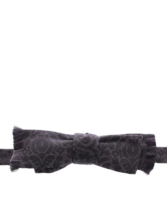 Corbata de moño de lana y seda negra y gris de Dolce & Gabbana - Image 2