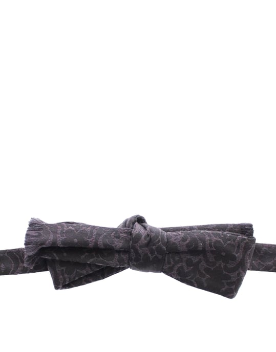 Corbata de moño de lana y seda negra y gris de Dolce & Gabbana - Image 3