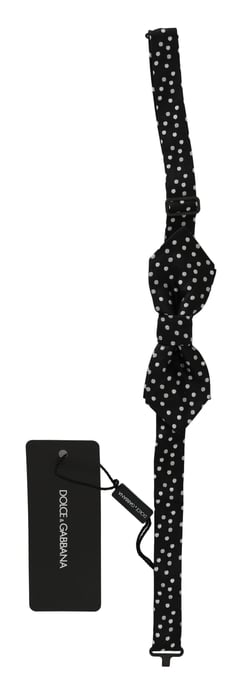 Pajarita de Hombre Ajustable de Seda con Lunares Negros Dolce & Gabbana - Image 2