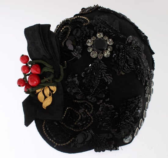 Sombrero Cloche para Mujer Elegante en Negro Adornado con Cristales de Dolce & Gabbana - Image 4