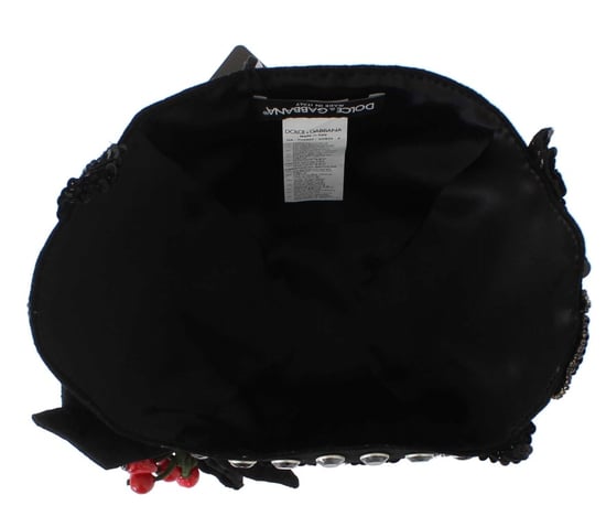 Sombrero Cloche para Mujer Elegante en Negro Adornado con Cristales de Dolce & Gabbana - Image 5