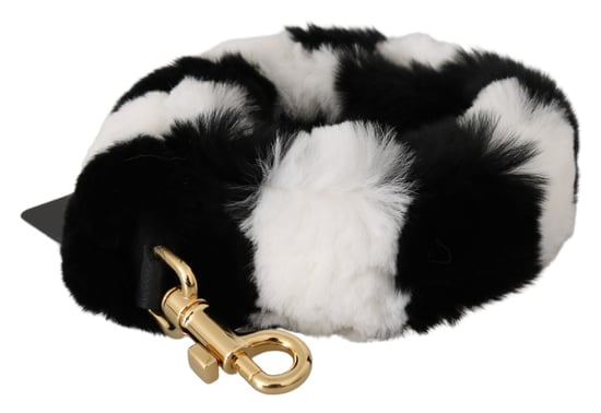 Accesorio de hombro de piel de conejo negro y blanco de Dolce & Gabbana - Image 1