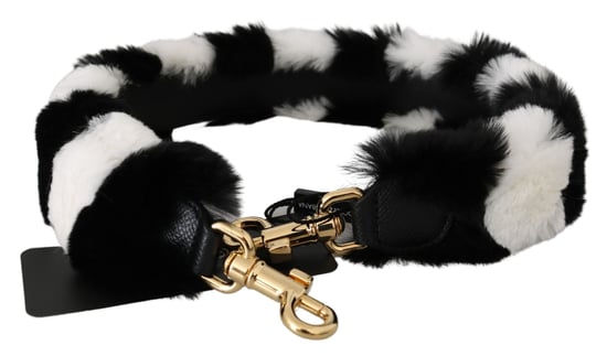 Accesorio de hombro de piel de conejo negro y blanco de Dolce & Gabbana - Image 2
