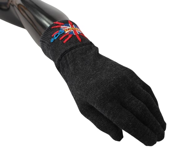 Guantes de lana bordados grises #DGLovesLondon de Dolce & Gabbana - Image 3