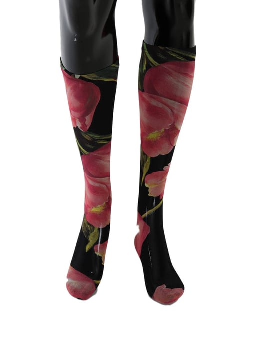 Medias de nylon con tulipanes florales multicolor de Dolce & Gabbana - Image 2