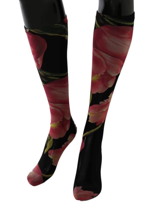 Medias de nylon con tulipanes florales multicolor de Dolce & Gabbana - Image 3